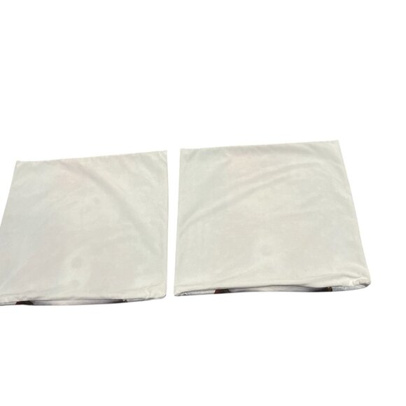 2 Cushion Covers Beautiful Snowmen Red Hat and Scarf 17" x 17" NO Pillows - Picture 5 of 9